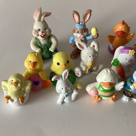 Bundle of 14 Eater Figures Figurines Bunny Rabbits Chicks - Picture 2 of 3